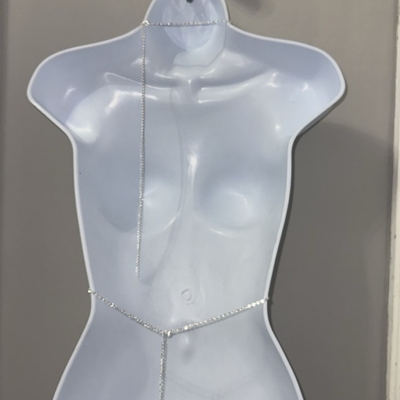 Square Crystal Chest Bracket Bra Chain Harness - one size - Picture 10 of 11